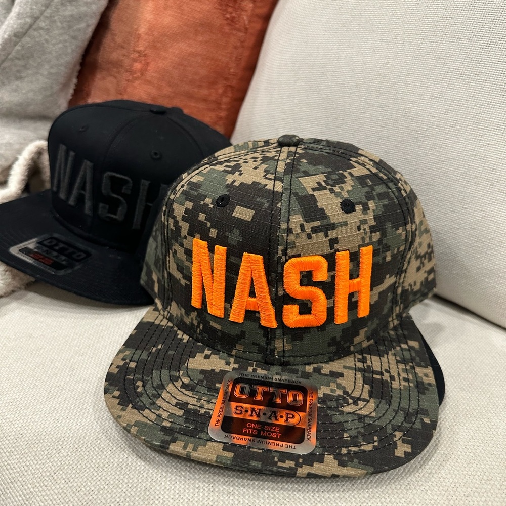 NASH Camo Hat - hunter orange thread